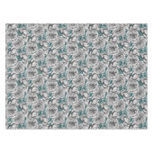 Witte rozen met blauwe bladeren tafelkleed (Voorkant (Horizontaal))