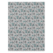 Witte rozen met blauwe bladeren tafelkleed (Voorkant)