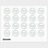 Witte rozen met groene bladeren ronde sticker (Vel)