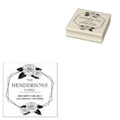 witte rozen met modern lijst rubberstempel (Gestempeld)