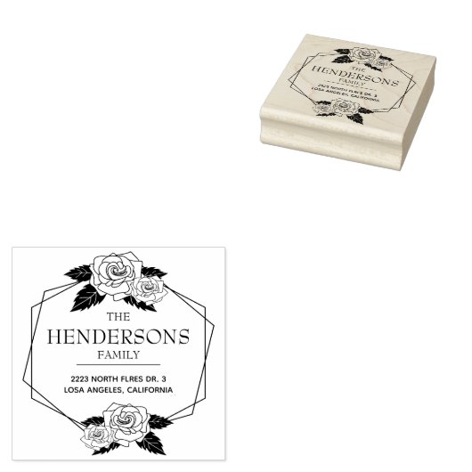  witte rozen met modern lijst rubberstempel (Gestempeld)