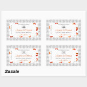 Witte rozen met Oranje bladeren Productlabels Logo Rechthoekige Sticker (Vel)