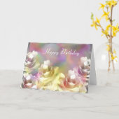 Witte rozen met pasteleffecten kaart (Gele Bloem)