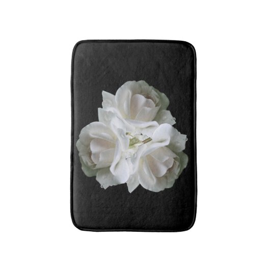 witte rozen met regendruppels badmat (Voorkant Verticaal)