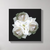 witte rozen met regendruppels canvas afdruk (Voorkant)