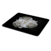 witte rozen met regendruppels snijplank (Hoek)