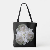 witte rozen met regendruppels tote bag (Achterkant)