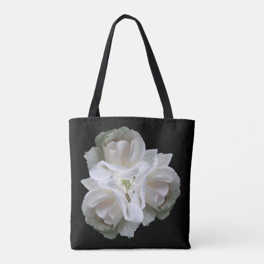 witte rozen met regendruppels tote bag (Achterkant)