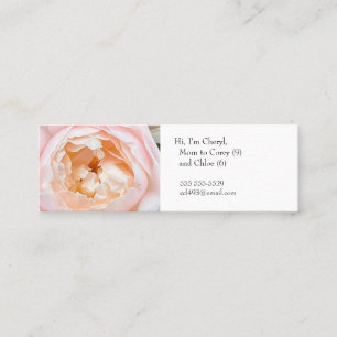 Witte rozen met roze blauwe Visitekaartje van mama