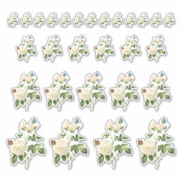 Witte rozen met Stickers van Butterflies