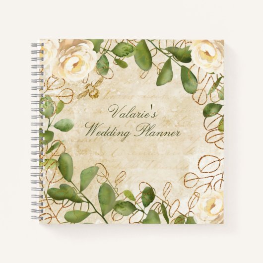 witte rozen met vulbraal Notitieboek (Voorkant)