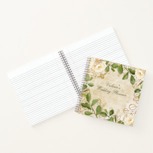witte rozen met vulbraal Notitieboek