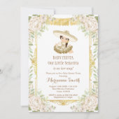 Witte Rozen Mexicaanse Fiesta Baby Shower Uitnodig Kaart (Voorkant)