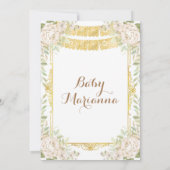 Witte Rozen Mexicaanse Fiesta Baby Shower Uitnodig Kaart (Achterkant)