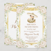 Witte Rozen Mexicaanse Fiesta Baby Shower Uitnodig Kaart (Voorkant / Achterkant)