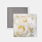 Witte rozen - Moederdag Magnet (Voorkant / Achterkant)