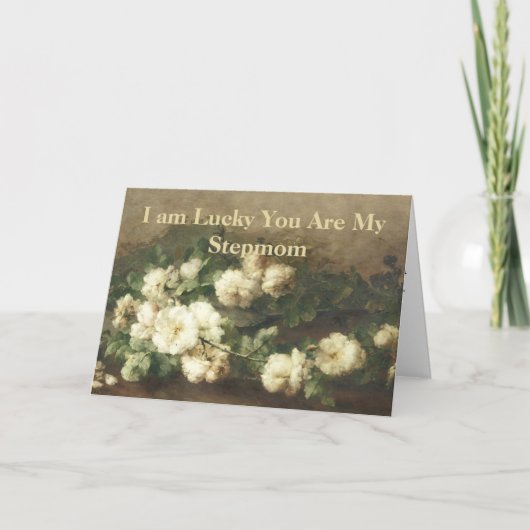 witte rozen Moederdag voor het schilderen van oli Kaart (Voorkant)