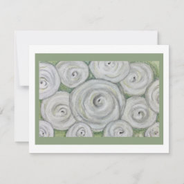 Witte rozen notitiekaart kaart