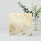 Witte rozen op bijbelvodvernieuwing kaart (Staand voorkant)