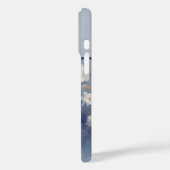 Witte rozen op blauwe achtergrond Monogrammed Case-Mate iPhone Case (Achterkant / Links)