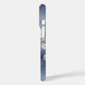 Witte rozen op blauwe achtergrond olieverfstijl Case-Mate iPhone case (Achterkant / Links)