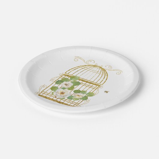 Witte rozen op een Bord met goudhonkpapier (Gekanteld)