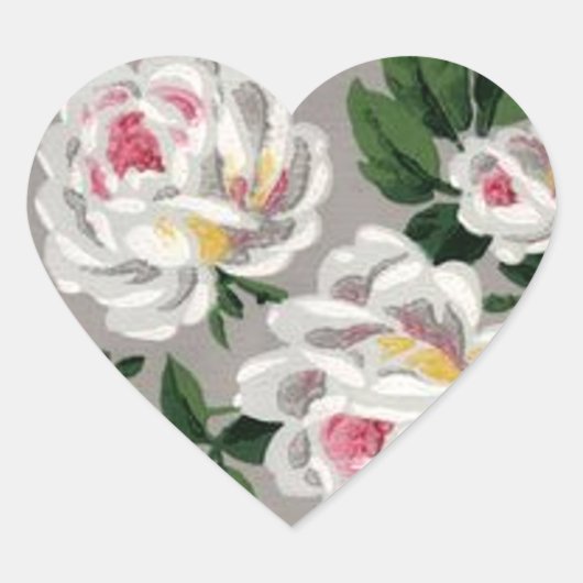 witte rozen op grijs - sticker (Voorkant)