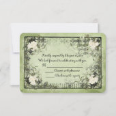 witte rozen op groen met zwart lijst RSVP (Voorkant)