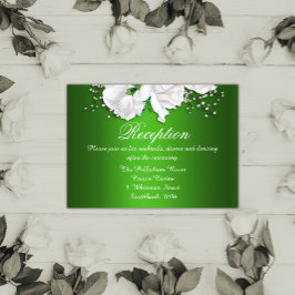  witte rozen op groene weddenschappen informatiekaartje