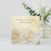 Witte Rozen op Heilige Bijbel Kaart (Staand voorkant)