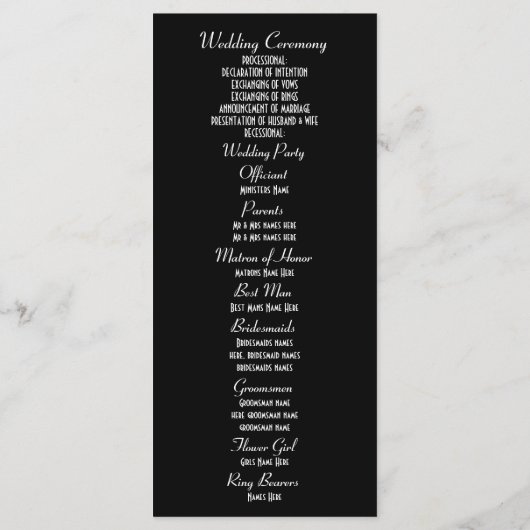 Witte rozen op het programma voor de bruiloft in d programmakaart (Achterkant)