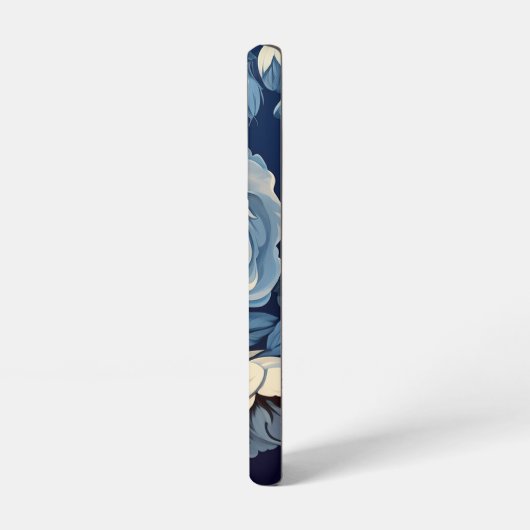 Witte rozen op Indigo blauwe achtergrond Samsung Galaxy Hoesje (Linkerkant)