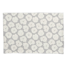 Witte rozen op lichtgrijs - naadloos patroon. kussensloop