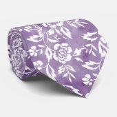 Witte rozen op Paars Stropdas (Opgerold)