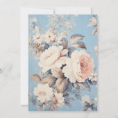 Witte Rozen op rustieke blauwe achtergrond Notitiekaartje (Achterkant)