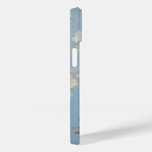 Witte Rozen op Rustieke Blauwe Achtergrond w/Monog Case-Mate iPhone Case (Achterkant / Rechts)