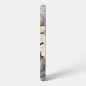 Witte Rozen op Rustieke Blauwe Achtergrond w/Monog Samsung Galaxy Hoesje (Linkerkant)