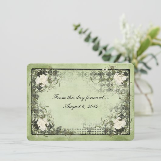  witte rozen op zwart lijst kaart (Staand voorkant)