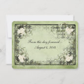  witte rozen op zwart lijst kaart (Voorkant)