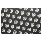 Witte rozen op zwarte achtergrond stof (Fat Quarter)