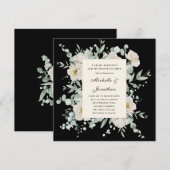 Witte Rozen op Zwarte Bijbel Verse Christelijke br Kaart (Voorkant / Achterkant)