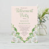 Witte rozen | Orchids Boho Floral Retirement Party Kaart (Staand voorkant)