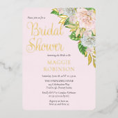 Witte rozen | Orchids Boho Floral Vrijgezellenfees Folie Uitnodiging (Voorkant)