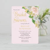 Witte rozen | Orchids Boho Floral Vrijgezellenfees Folie Uitnodiging (Staand Voorkant)