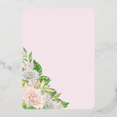 Witte rozen | Orchids Boho Floral Vrijgezellenfees Folie Uitnodiging (Achterkant)