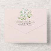 Witte rozen | Orchids Boho Floral Wedding All In One Uitnodiging (Achterkant)