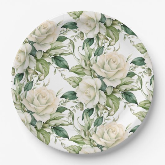Witte Rozen Papieren Bordje (Voorkant)