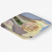 Witte rozen papieren bordje (Gebogen)