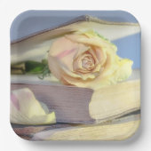 Witte rozen papieren bordje (Voorkant)