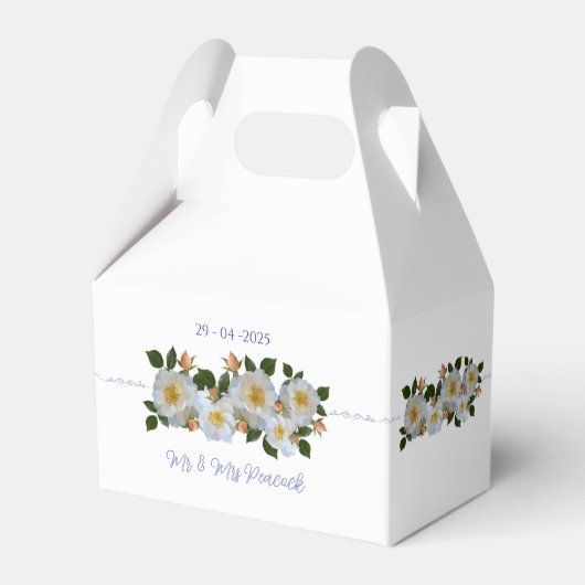 Witte rozen Persoonlijk  Bedankdoosjes (Voorkant Zijde)